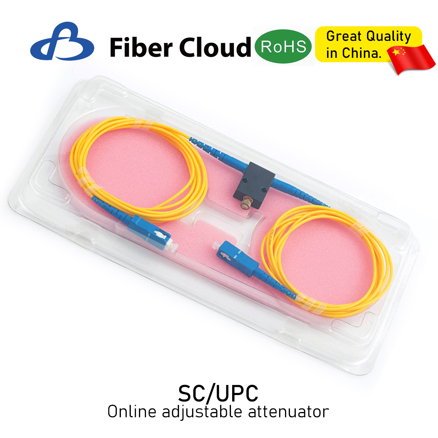SC/UPC/APC 1-60dB Single Mode 0.9mm 2mm Optical Cable Connector Online Adjustable Fiber Optic Attenuator