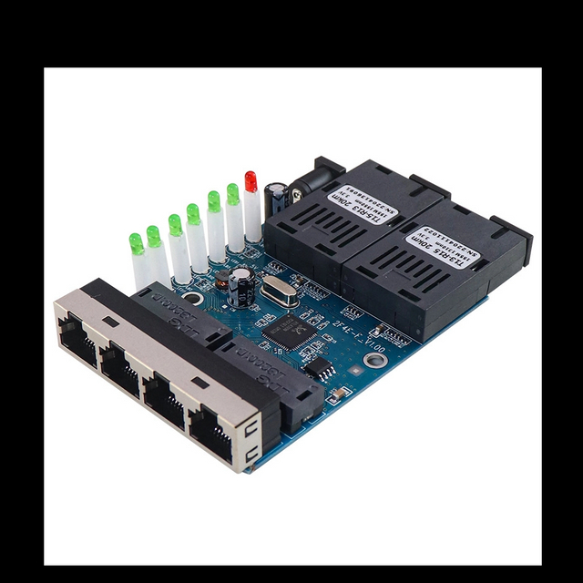 100G 2 Optical 4 Electrical Converter PCBA Board 20KM Optical Fiber Transceiver