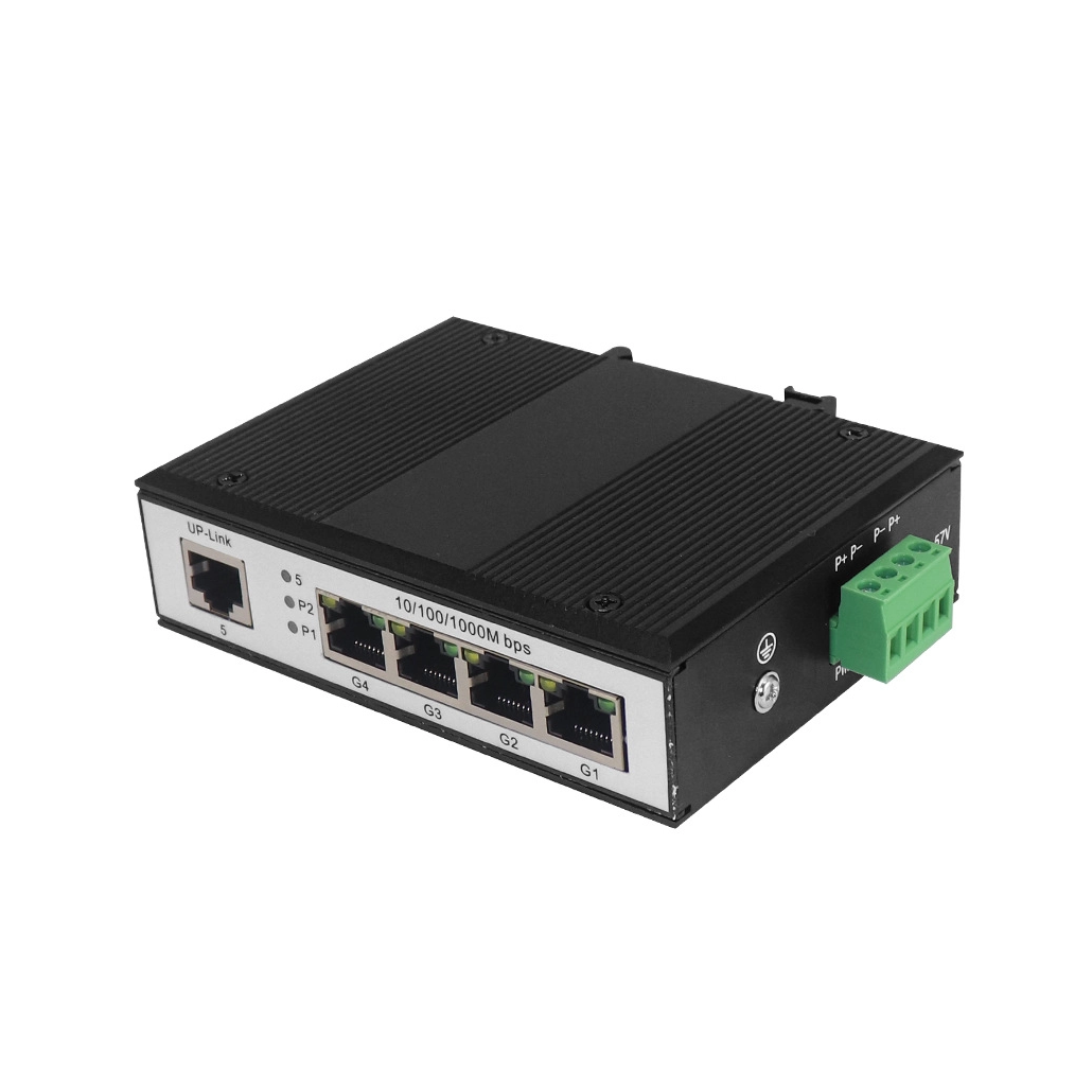 5-port Industrial Gigabit and Fast Ethernet network switch