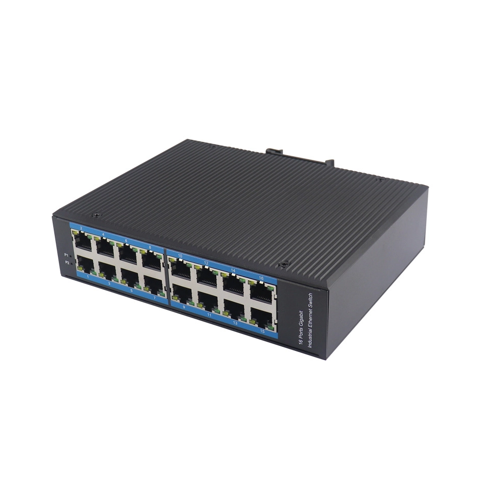Gigabit Ethernet Transmission Device with 16 Electrical Ports Unmanaged 10/100M Industrial Fiber Switch