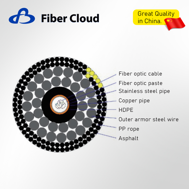 1-144 Cores 2000m Underwater Fiber Optic Cable Unrepeatered Submarine Cable Armor Internet Cable