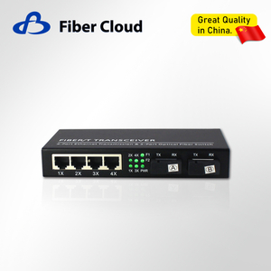 10/100/1000m Fiber Optic Transceiver 2-Optical-4-Electric Single-Mode Converter