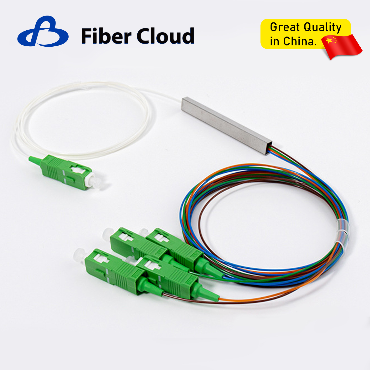 1*4 900um Mini Steel Tube Module Sc/APC Upc Connector Low Loss Single Mode Fiber Optic PLC Splitter