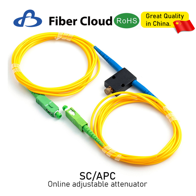 SC/UPC/APC 1-60dB Single Mode 0.9mm 2mm Optical Cable Connector Online Adjustable Fiber Optic Attenuator