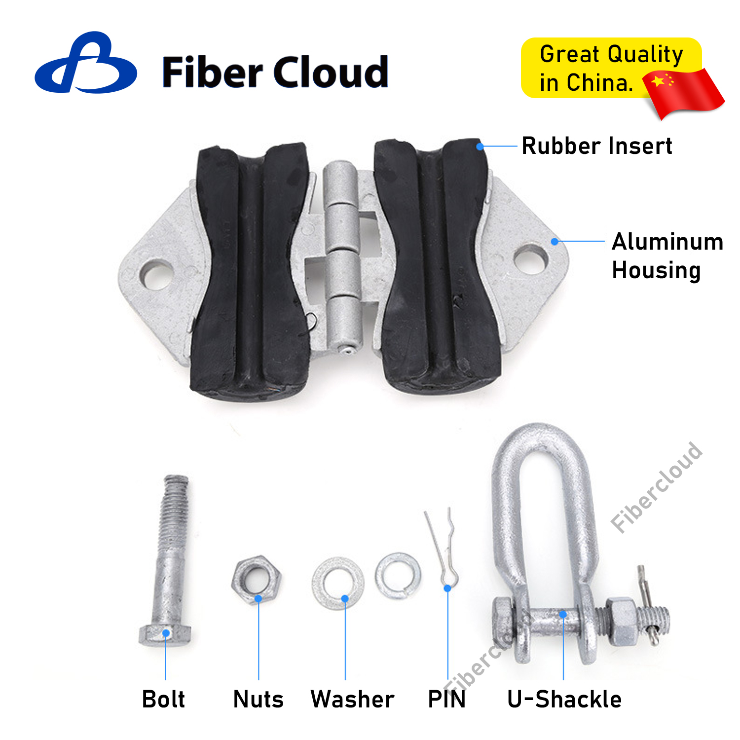 100m Span Fiber Optic Cable Fitting Accessories Helical ADSS Hardware Suspension Set
